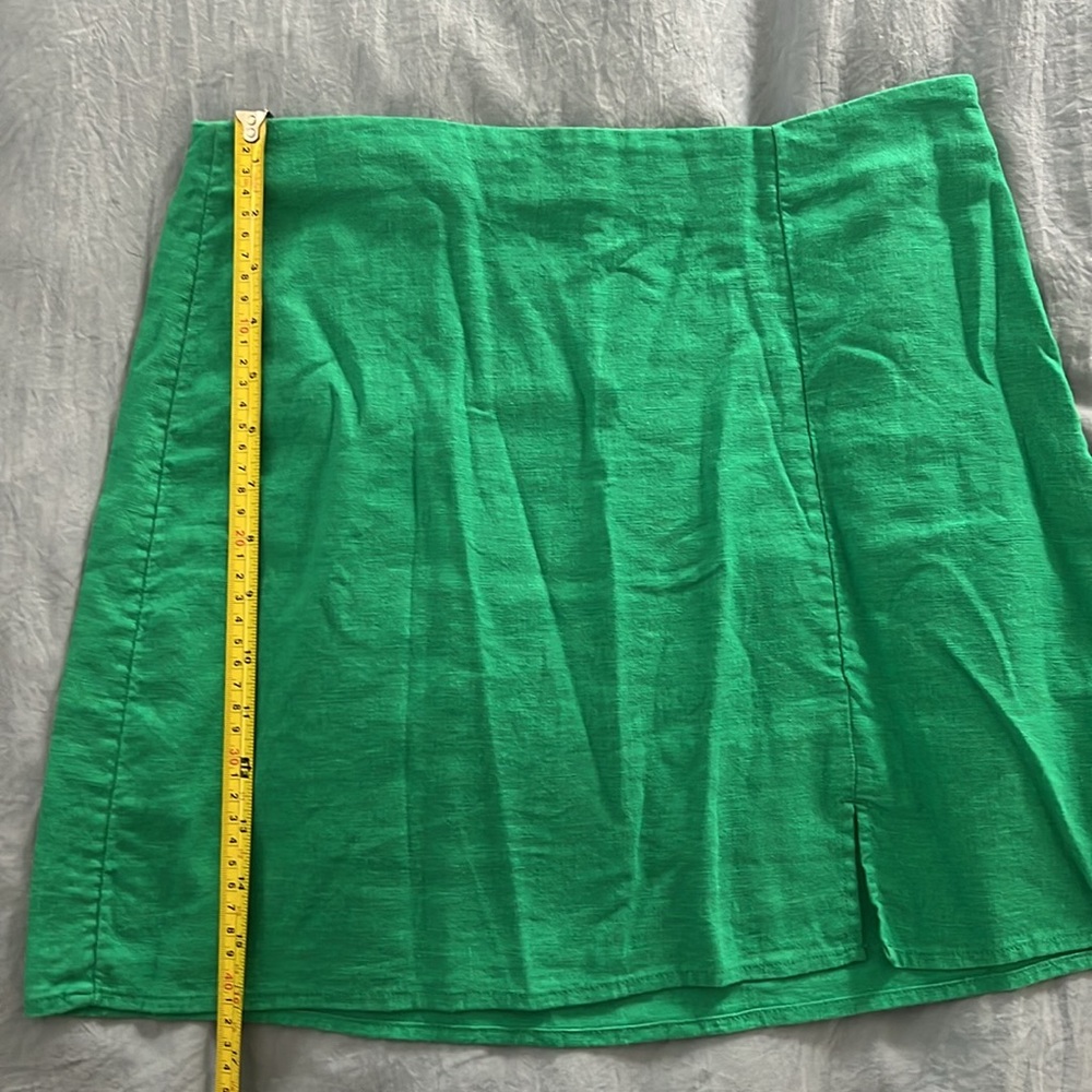 A NEW DAY Mini Linen Skirt. Green - Picture 5 of 5
